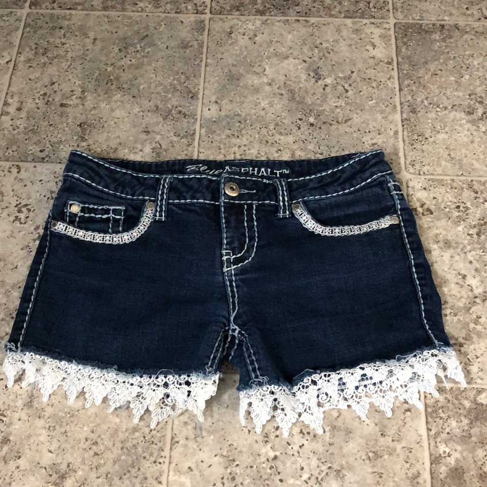 Jean shorts with lace detail size 9